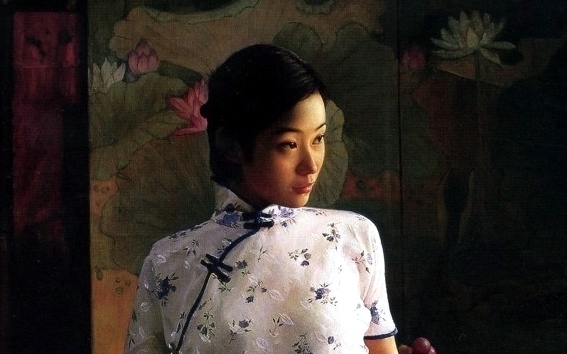 "In front of lily screen", paintings by Liu Youansou
